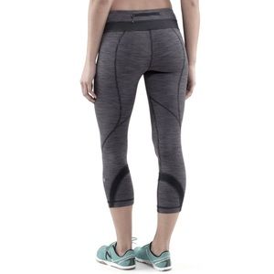 Lululemon Run Inspire Crop II Wee Are From Space Black Slate Stripe Leggings
